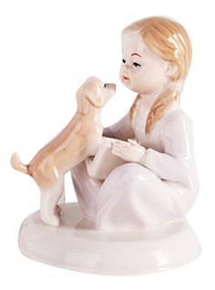 Керамическая фигурка Девочка с собакой Snowmen Е92357