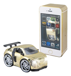 Машина в коробк-смартфоне золотая Shenzhen Toys В62498