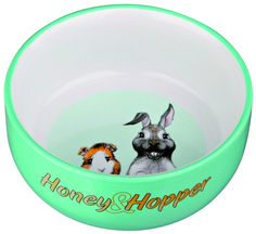 Одинарная миска для грызунов TRIXIE Honey & Hopper, керамика, разноцветный, 0.25 л