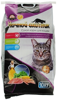 Сухой корм для кошек Ночной Охотник, для стерилизованных, мясо, 10кг