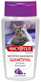 Шампунь для кошек Чистотел Максимум против блох и клещей, масло лаванды, 180 мл