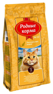 Сухой корм для кошек Родные корма, курица, 0,409кг
