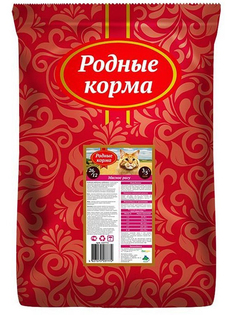 Сухой корм для кошек Родные корма, курица, 10кг