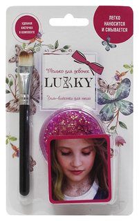 Гель-блёстки для тела и лица LUKKY с кисточкой для девочек розовый