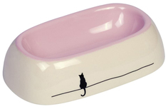 Одинарная миска для кошек Nobby, керамика, розовый, 0.12 л