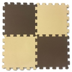 Развивающий коврик Eco Cover 25*25 см бежево-коричневый