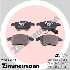 Комплект тормозных колодок, дисковый тормоз ZIMMERMANN 23587.200.1