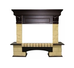 Портал из камня для камина Electrolux Forte 25U Угловой (Бежевый/Темный дуб)