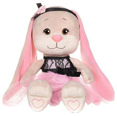 Мягкая игрушка "Зайка Jack&Lin в Розовом Платье с Черными Вставками", 25 см Maxitoys