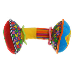 Мягкая развивающая погремушка Bondibon "Гантель. Кот"