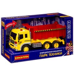 Инерционная машинка Bondibon «ПАРК ТЕХНИКИ», самосвал, свет, звук BOX 32,5х12х19