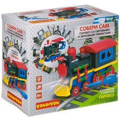 Конструктор с отверткой Bondibon "Собирай и Играй. Паровоз", 75 деталей