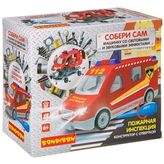 Конструктор с отверткой Bondibon, Собирай и Играй «ПОЖАРНАЯ ИНСПЕКЦИЯ», 55 деталей