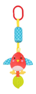 Подвеска Жирафики Птичка с колокольчиком и силиконовым прорезывателем