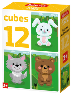 Кубики "Лесные животные" (без обклейки) 12 шт BABY TOYS Десятое королевство