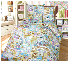 Комплект Детского постельного белья Зайкин город 1,5 спальный Текс Дизайн