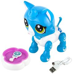 Интерактивная игрушка 1TOY Robo Pets Робо-котенок Т16804 Бело-голубой