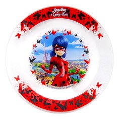 Тарелка ND Play Леди Баг и Супер Кот. Париж-бабочки, 19,5 см, стекло