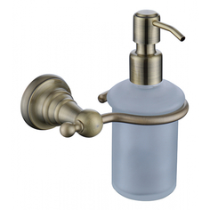 Дозатор для жидкого мыла настенный (стекло) бронза (латунь) Kaiser