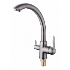 Смеситель для кухонной мойки VIKO 5254 боковой под фильтр (латунь) Ф35 Silver
