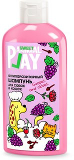 Шампунь для кошек и собак Animal Play SWEET Виноград и Гвоздика, антипаразитарный, 300 мл