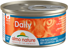 Консервы для кошек Almo Nature Daily Adult, нежный мусс с океанической рыбой, 24шт по 85г