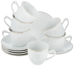 Кофейный набор Lorane 25607 Белый, золотистый Loraine