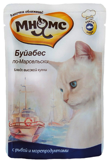 Влажный корм для кошек Мнямс Буйабес по-Марсельски, рыба, морепродукты, 12шт, 85г