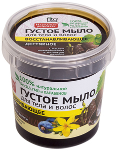 Густое мыло для волос и тела Восстанавливающее Дегтярное, 155 мл Fitoкосметик