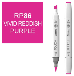 Маркер Touch Brush двухсторонний на спиртовой основе 086 Красно-фиолетовый яркий