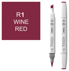Маркер Touch Brush двухсторонний на спиртовой основе 001 красный винный бордовый