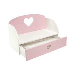 Диван-кровать для кукол PAREMO Сердце, цвет розовый