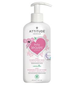 Детский шампунь-гель 2 в 1 ATTITUDE baby leaves для волос и тела, без запаха, 473 мл