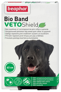 Ошейник для собак против блох, клещей, комаров Beaphar VETO Shield Bio Band зеленый, 65 см