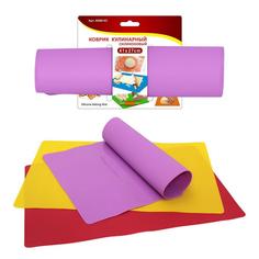 Коврик МультиДом AN80-93 кулинарный силиконовый 41х27см 3цвета