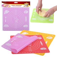 Коврик кулинарный с разметкой Мультидом, 29х26 см (цвета в ассортименте)