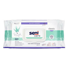 Салфетки влажные SENI CARE Classic с алое вера и аллантоином 68 шт.