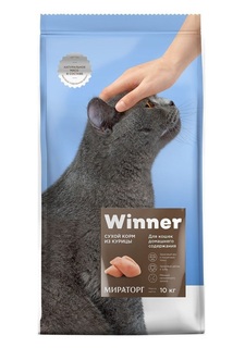 Сухой корм для кошек домашнего содержания Winner, с курицей, 10 кг