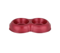 Миска для животных Homepet, двойная ( красный перламутр), 2х200 мл