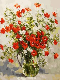 Картина по номерам Белоснежка Букет в кувшине, 30x40