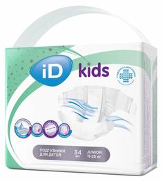 Подгузники iD Kids детские Junior 11-25кг 34 шт