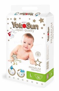 Подгузники YokoSun Premium L (9-13 кг) 54 шт