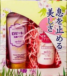 Подарочный набор Rosette Age Clear: пенка + увлажняющий гель-пилинг