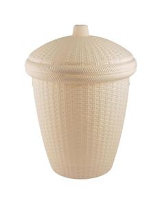 Корзина для белья круглая с крышкой Natural Style 30л ротанг Слоновая кость Bran Q