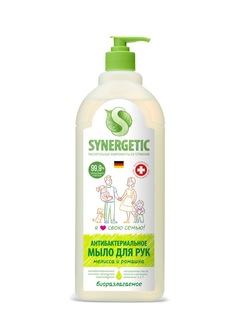 Жидкое мыло SYNERGETIC "Мелисса и ромашка" антибактериальное, с эффектом увлажнения, 1л