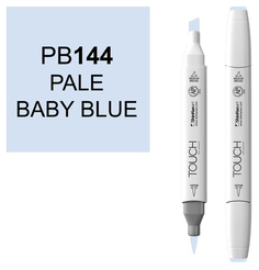 Маркер Touch Brush двухсторонний на спиртовой основе Синий нежный бледный 144 голубой