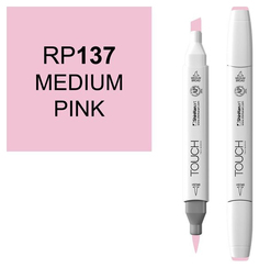 Маркер Touch Brush двухсторонний на спиртовой основе Розовый средний 137 розовый