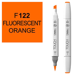 Маркер Touch Brush двухсторонний на спиртовой основе Оранжевый флуоресцентный 122