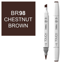 Маркер Touch Brush двухсторонний на спиртовой основе Коричневый каштановый 098 коричневый