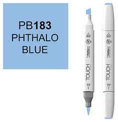 Маркер Touch Brush двухсторонний на спиртовой основе Синий фталоцианин 183 синий